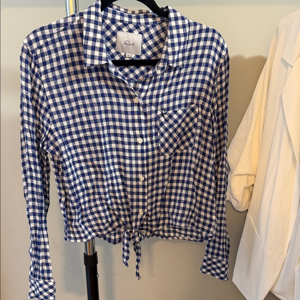 Rails Blue and White Women's Top